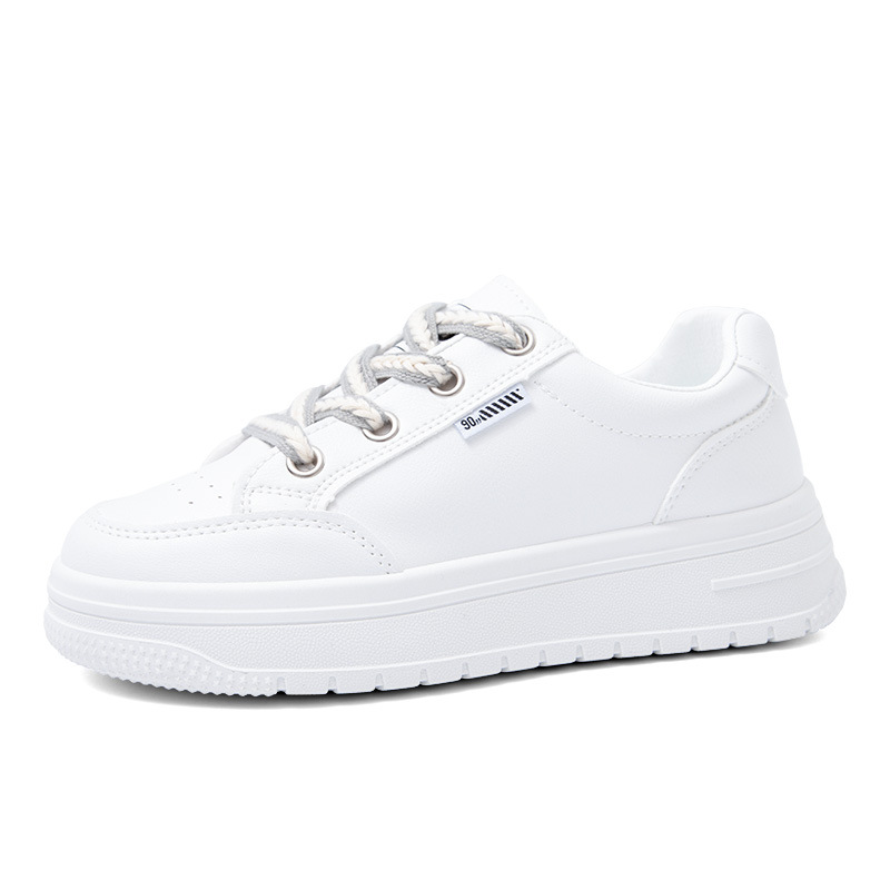 小白鞋女2023春季新款板鞋平底皮面板鞋女士休闲春鞋网红女鞋PH86