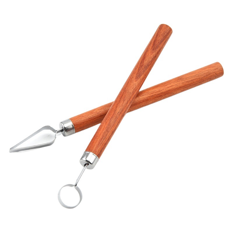 10 piezas mango de madera cuchillo de dibujo de acero inoxidable plato de frutas y verduras cuchillo de talla cuchillo de dibujo de borde de chef al por mayor