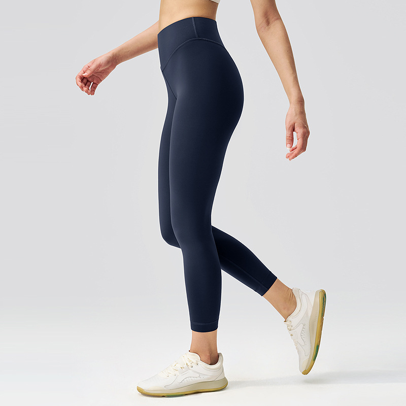 Pantalones de yoga lulu de cintura alta para mujer, glúteos elásticos, pantalones de fitness de secado rápido transpirables, entrenamiento de modelado, leggings deportivos 24"