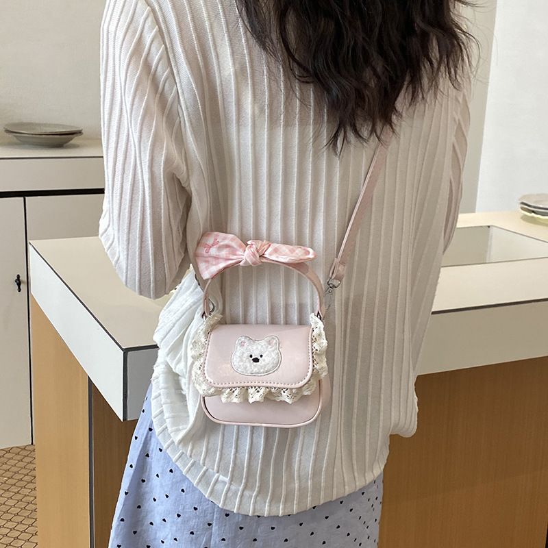 Dulce y lindo arco bolso de niña de encaje mini mochila 2026 nuevo bolso para niños