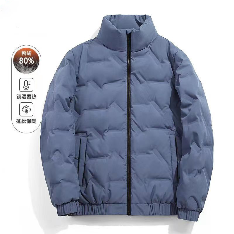 Men's Winter New down Jacket with Stand Collar, Warm Coat, Duck Down, Cold-Resistant, Trendy Versatile Casual Top Men's Clothing