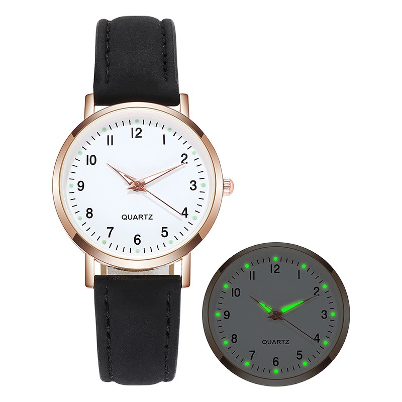 Nuevo reloj luminoso digital simple para hombres y mujeres pequeño reloj casual de cuero mate fresco reloj de cuarzo para mujer