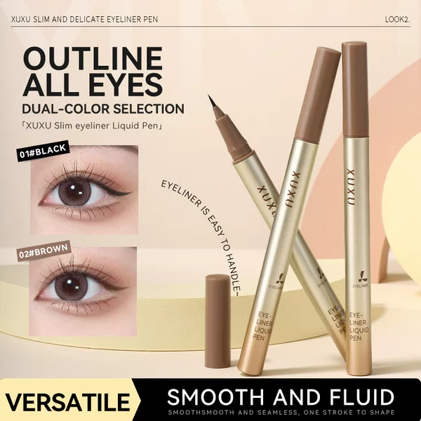 XUXU eyeliner pen, ultra-fine, smudge-proof, waterproof, sweat-proof, quick-drying, highly pigmented, for lower lashes, cross-border eyeliner