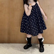 童装2025年夏季新款女童碎花吊带裙儿童洋气宽松背心公主连衣裙潮