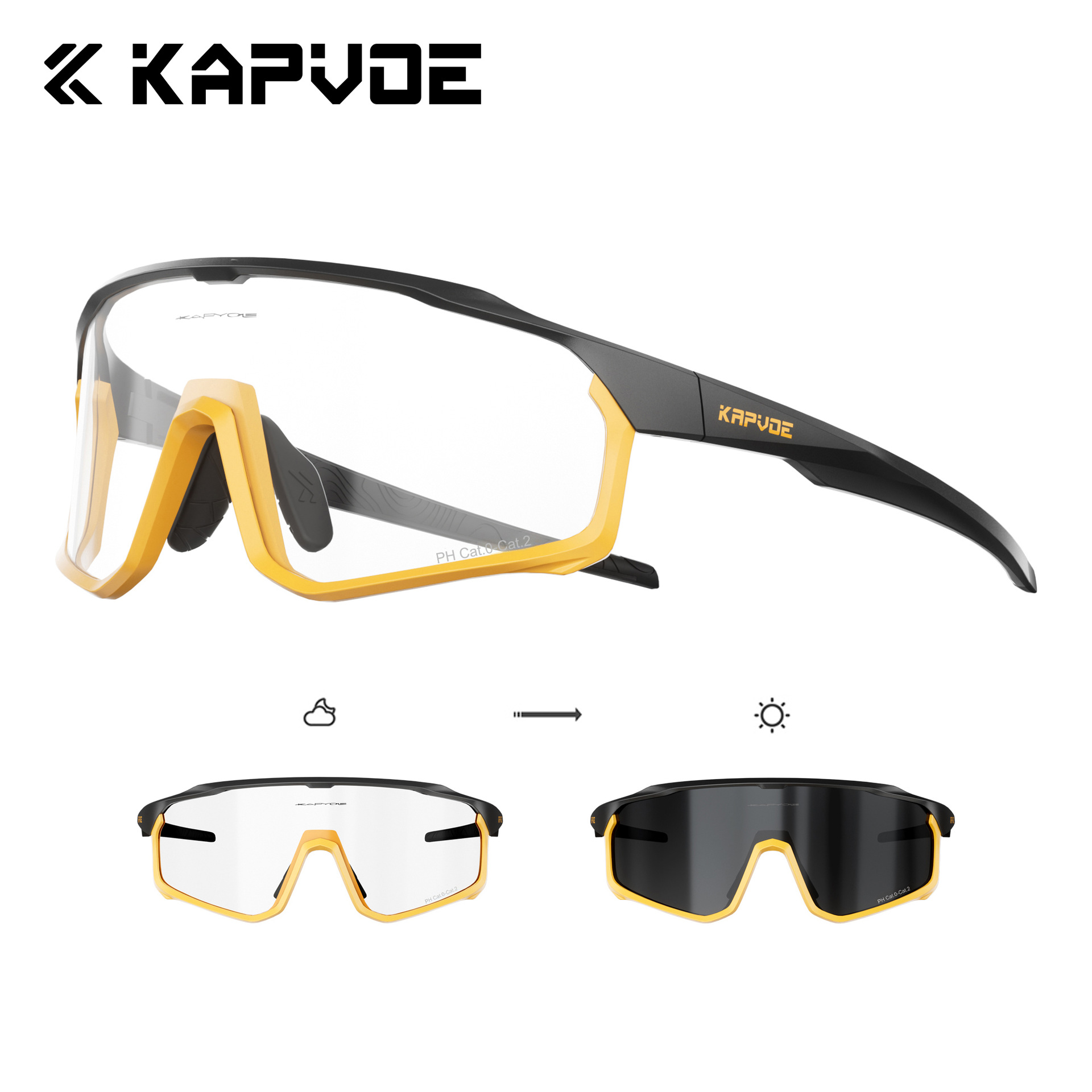Gafas Fotocromáticas de Ciclismo TR90 Marco Desmontable A Prueba de Viento para Deportes al Aire Libre