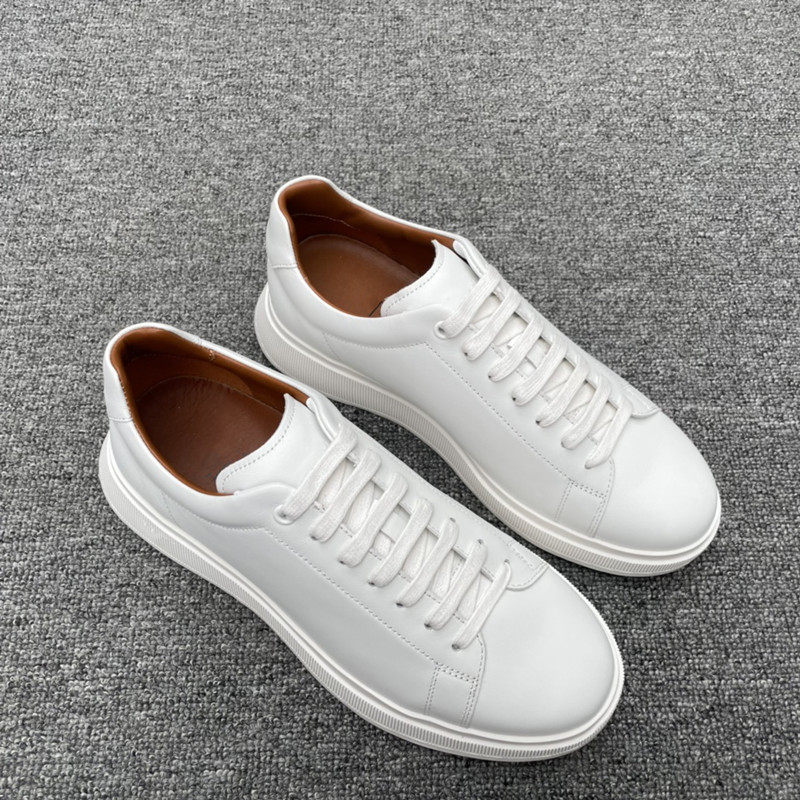 Bos Genuine Leather Business Casual Men's Shoes, Thick-Soled Height-Increasing Men's Sneakers, Low-Top Lace-Up Breathable Casual White Shoes for Men Bos Genuine Leather Business Casual Men's Shoes, Thick-Soled Height-Increasing Men's Sneakers, Low-Top Lace-Up Breathable Casual White Shoes for Men