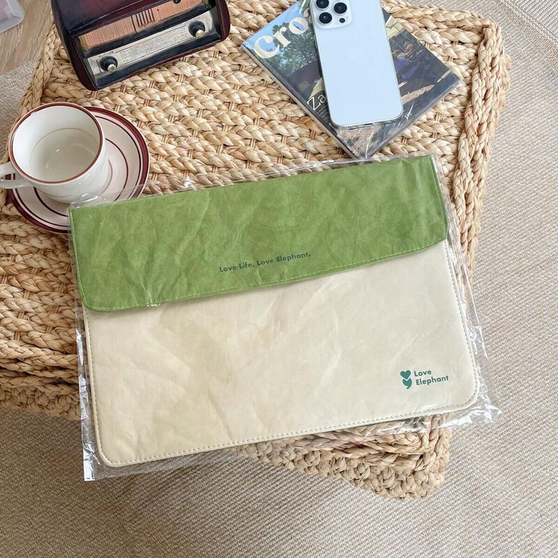 13/ 14inch Laptop Tablet Green Storage Bag Portable Small Bag Fashionable Inner Sleeve Bag with Felt Layer Protection