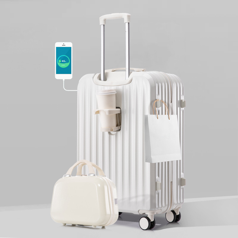 Multifuncional explosión de fuego maleta silenciosa rueda universal de 22 pulgadas caja de cifrado caja de palanca de tracción fuerte