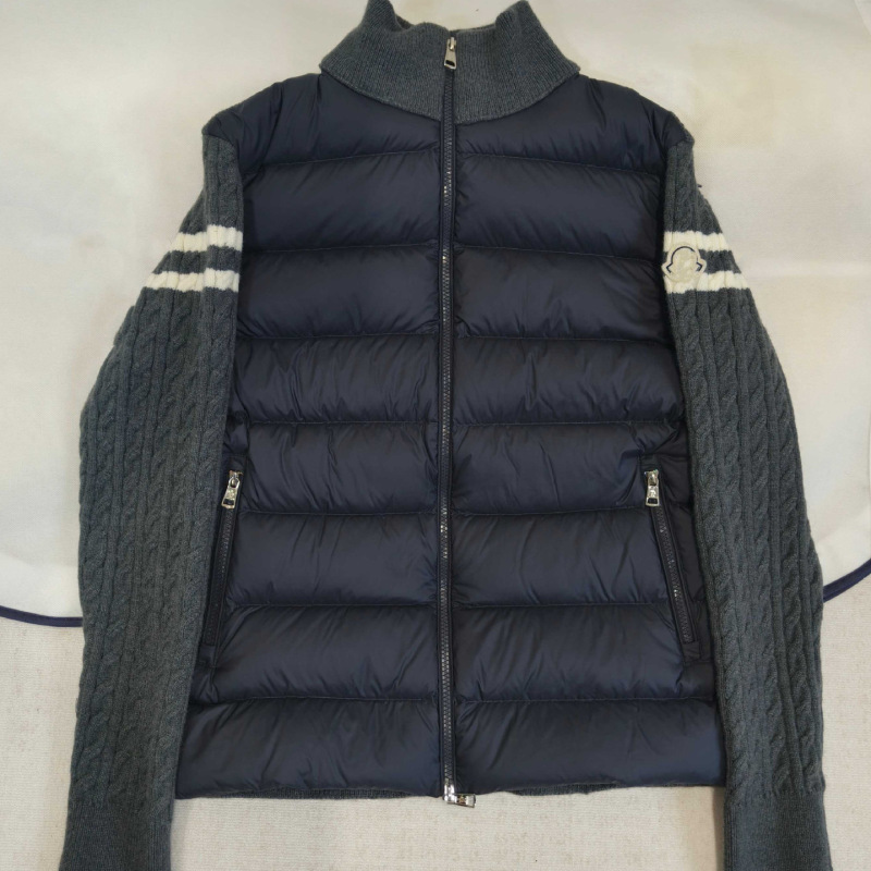 High Version Mengjia 24 New Wool Knitted Splicing Stand Collar Thin down Jacket Light down Mengjia Knitted Jacket High Version Mengjia 24 New Wool Knitted Splicing Stand Collar Thin down Jacket Light down Mengjia Knitted Jacket