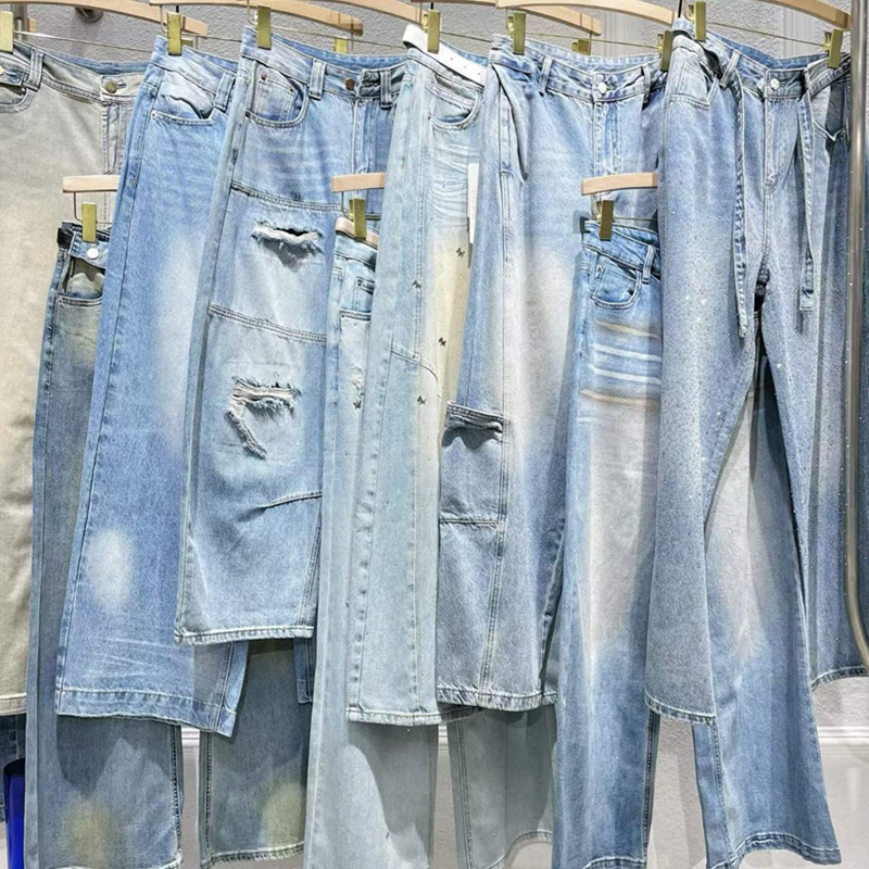 Mime Jeans Light Luxury Heavy-Duty Denim Jeans 26 Summer Brand Clearance Stock Direct Source for Physical Store Live Broadcasts