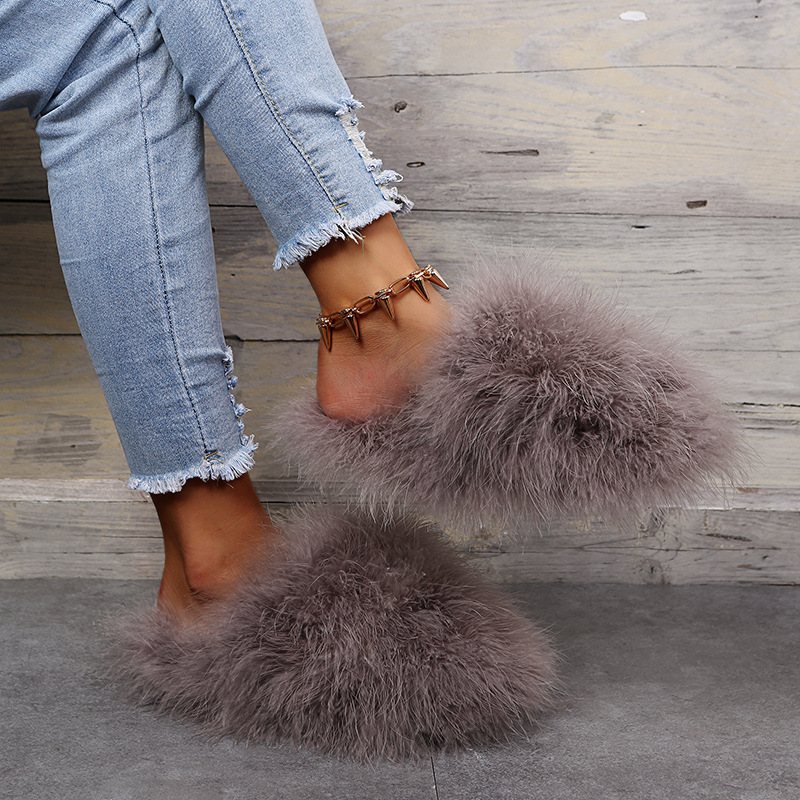 Solid Color Thicken Plush Slippers NSKJX112133