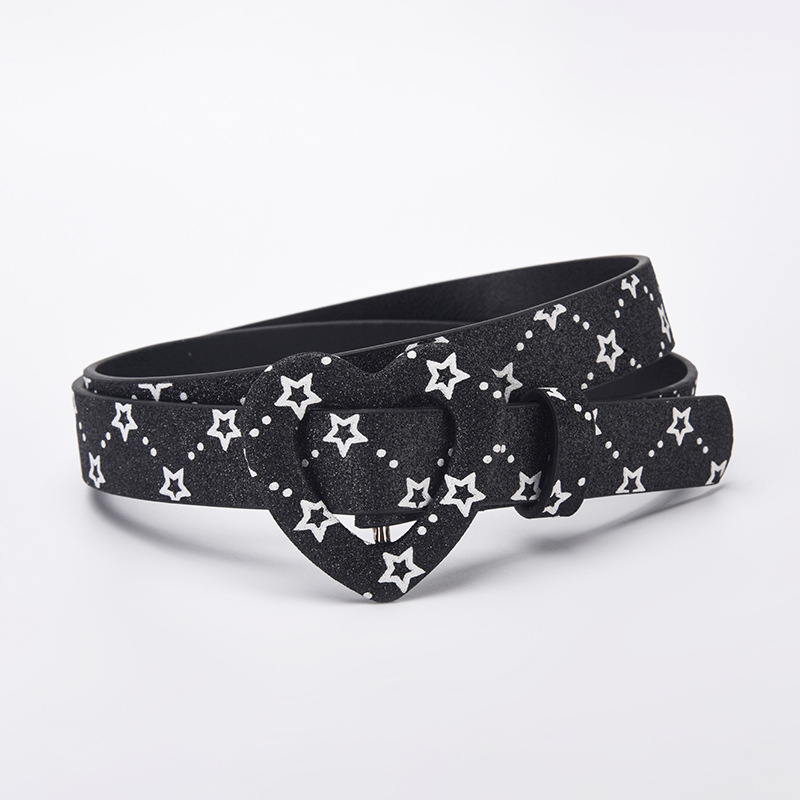 Cinturón Infantil Decorativo con Corazón de Piel de PU con Hebilla Automática para Ocio