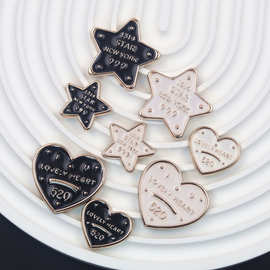 ABS小配饰滴油ins风星星爱心diy手链项链配件耳环吊坠钥匙扣材料