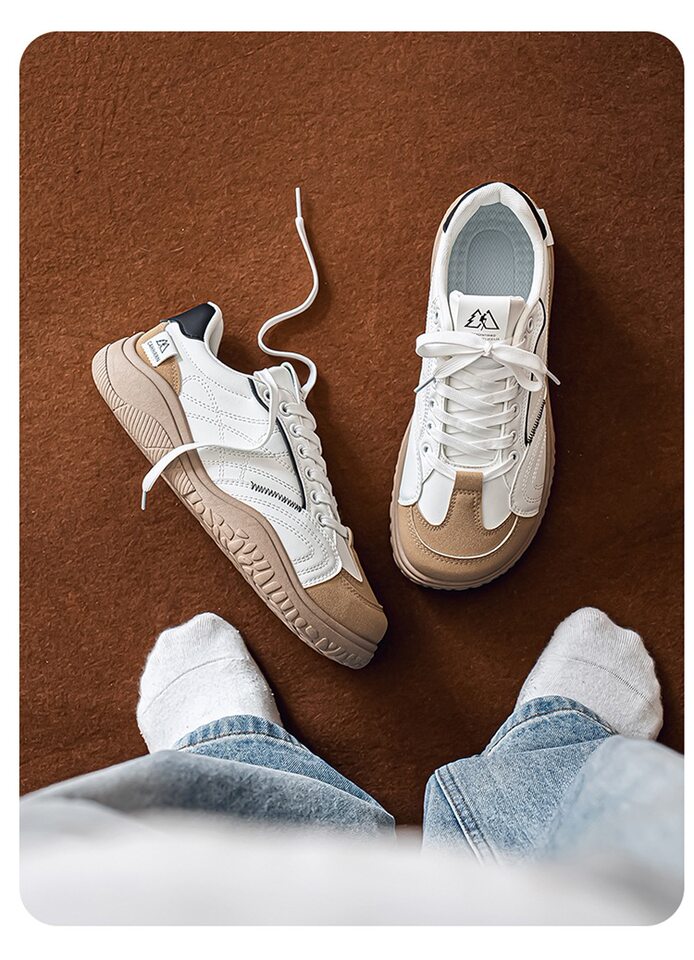 Giày sneaker nam cổ thấp mũi tròn rộng form Đức, đế bằng gót thấp 1–3 cm, dây buộc, phối màu trơn — Z8822 màu đỏ, Z8822 thẻ trắng, Z8822 thẻ đen chi tiết 10