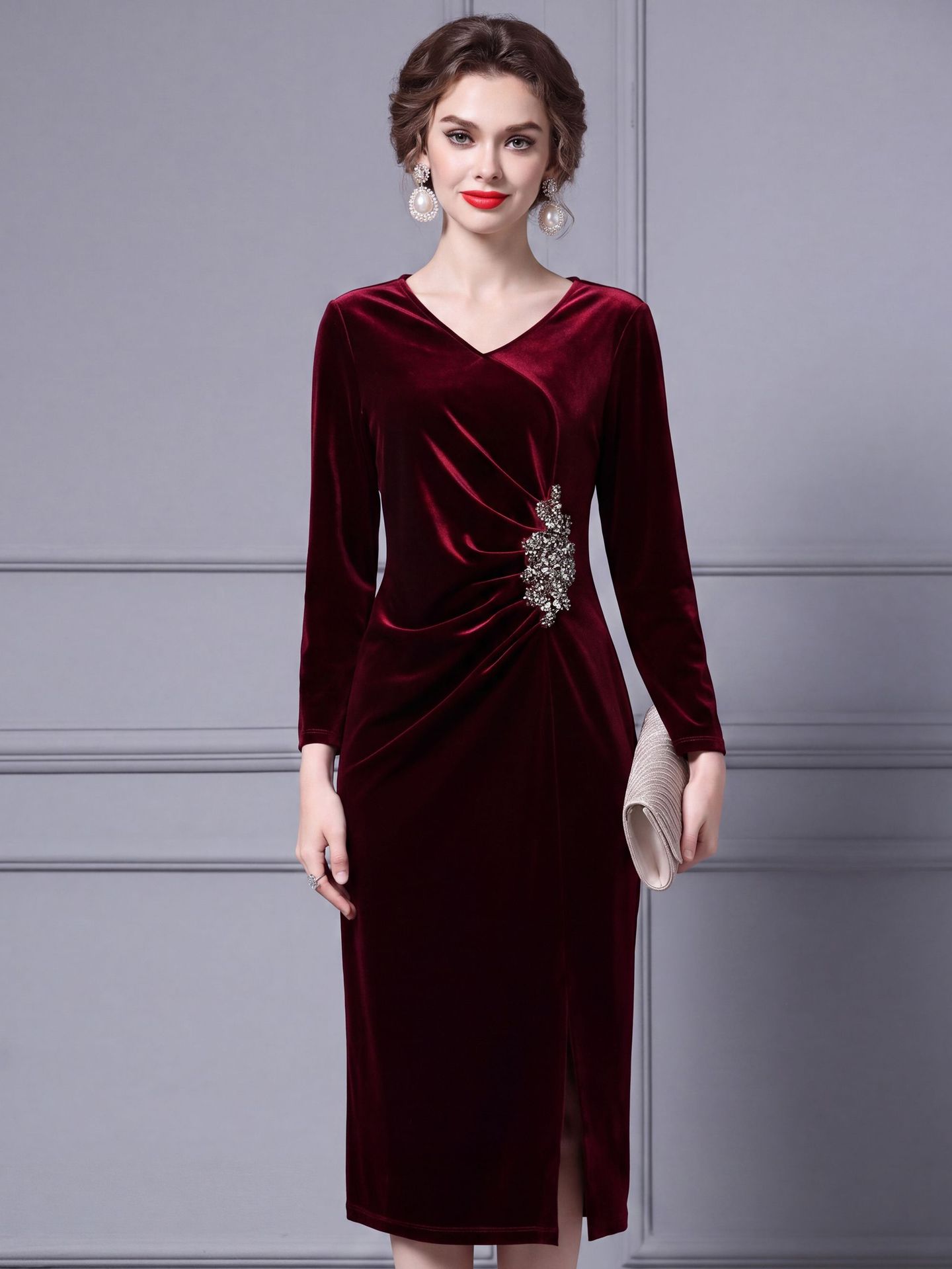 Velvet long dress