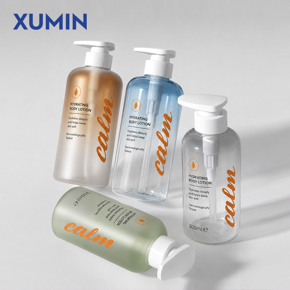 Xumin embalaje 300ml botella de gel de ducha transparente botella de champú 500ml botella de prensa para mascotas de gran capacidad botella de loción