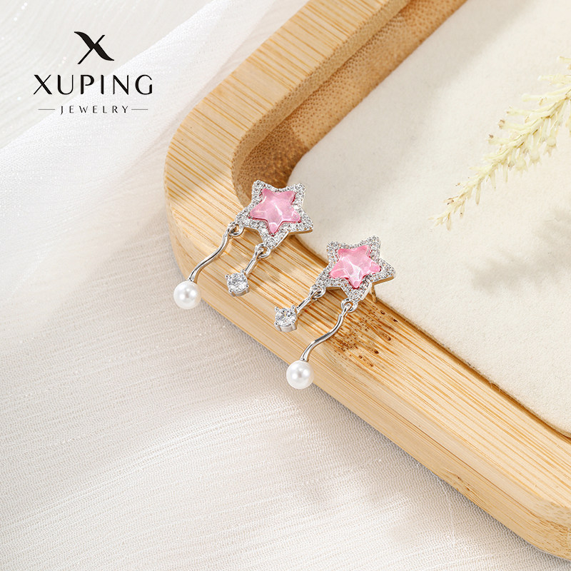 Xuping gemas artificiales temperamento suave viento moca estrellas bordillo pernos de auriculares ins viento dulce y cool personalidad auriculares al por mayor
