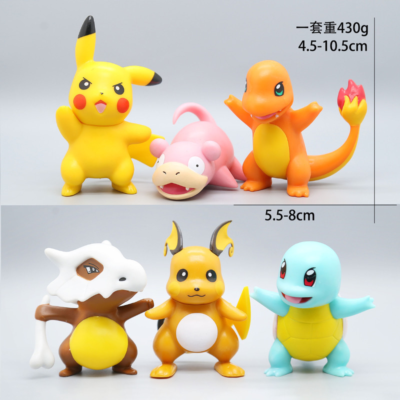Elf Charizard Squirtle Pet Pikachu Pokémon Car Toy Figure Q Version Pvc Doll