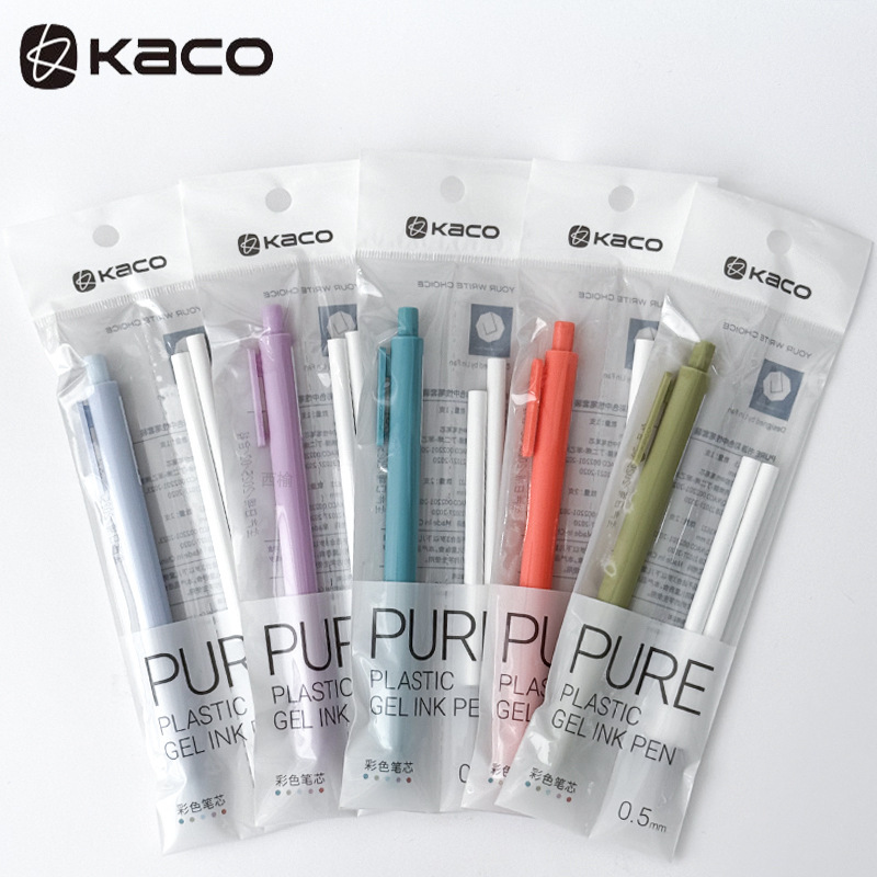 Kaco1015书源PURE彩色中性笔套装ins风一笔两芯0.5mm手账涂鸦笔|undefined