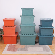 加工定制塑料收纳箱手提带盖收纳盒子儿童玩具衣物储物整理箱印