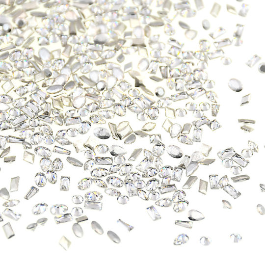 5A Flat Bottom Inverted Zircon Mixed Mini Special Shaped Super Flash Wheat small size Nail Sticker Diy Diamond Nail Jewelry
