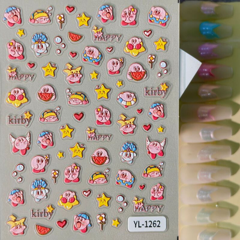 Cartoon Kirby Nail Art Stickers Waterproof Adhesive Cute Capibara Embossed Adhesive Nail Stickers Yl Model Cartoon Kirby Nail Art Stickers Waterproof Adhesive Cute Capibara Embossed Adhesive Nail Stickers Yl Model