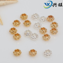 14k包金色保色 圆形点点隔珠小金珠 diy手链项链串珠饰品配件散珠