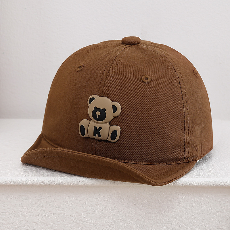 1-3 Sombreros infantiles primavera y otoño delgados bebés Inglés sombrero de béisbol de protección solar gorra de boca de pato para niños coreanos