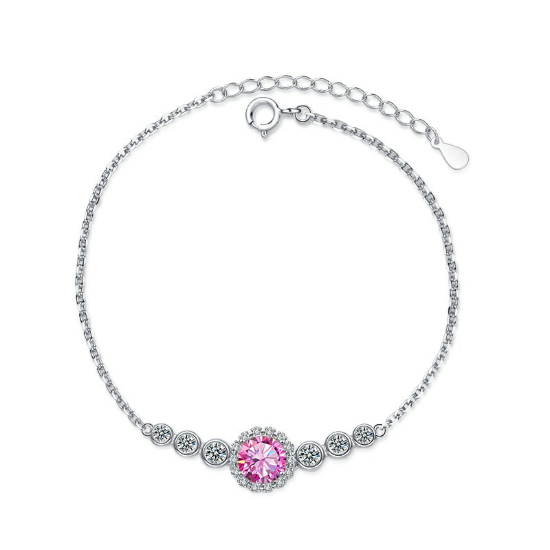S925 joyería de plata estrella pequeña piedra mozanita pulsera mujer color D 1 quilates joyería en vivo fábrica de joyería al por mayor