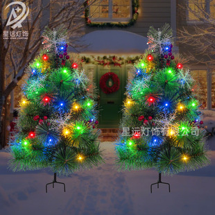 Solar Pine Needle Christmas Tree Lights with Pine Cones Cross-Border Led Outdoor Garden Courtyard Decoration Christmas Tree Atmosphere Lights