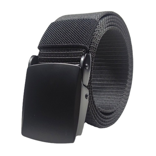 Supply of zinc alloy black automatic buckle nylon outdoor belt for men infinitely adjustable fashion canvas belt