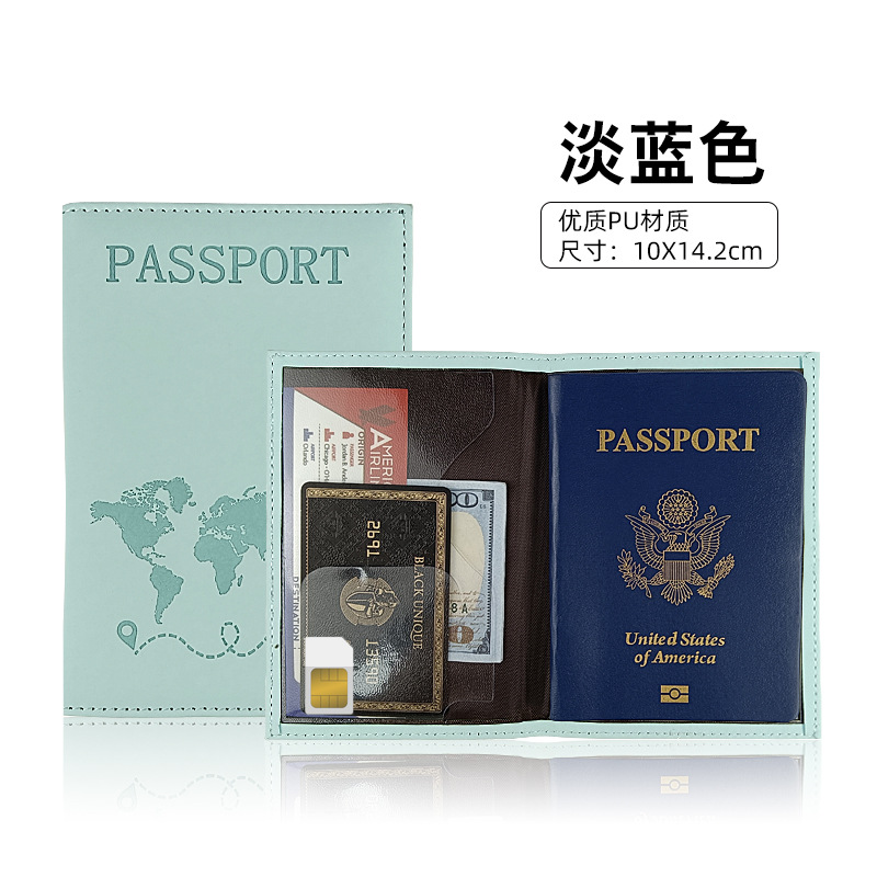 Funda protectora de pasaporte de cuero de 11 colores de punto transfronterizo PU Cubierta de pasaporte que cambia de color de piel Bolsa de pasaporte de certificado