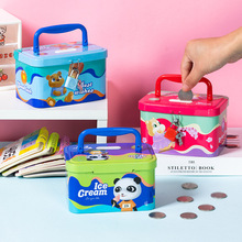 熊猫存钱罐卡通可存取储钱罐创意男生女孩伴手礼婚庆铁喜糖盒批发