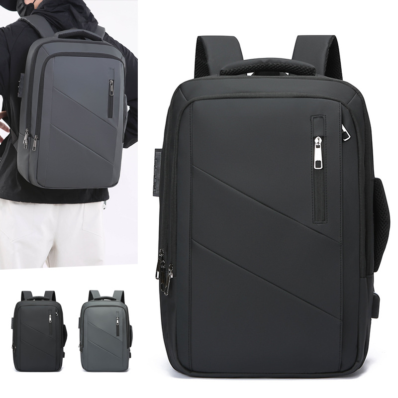 New Korean-style men's backpack for cross-border trade, large-capacity, simple business casual commuter backpack, laptop bag