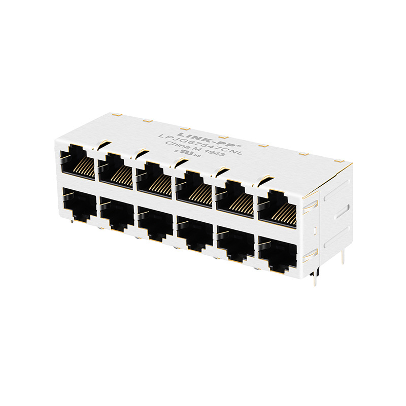 RJGE-12MD6110-R厂家供应E系列网口rj45连接器8p8c带灯RJ45插座