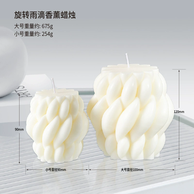 Aromatherapy candle handmade white geometric 40, nordic style decorative shapes