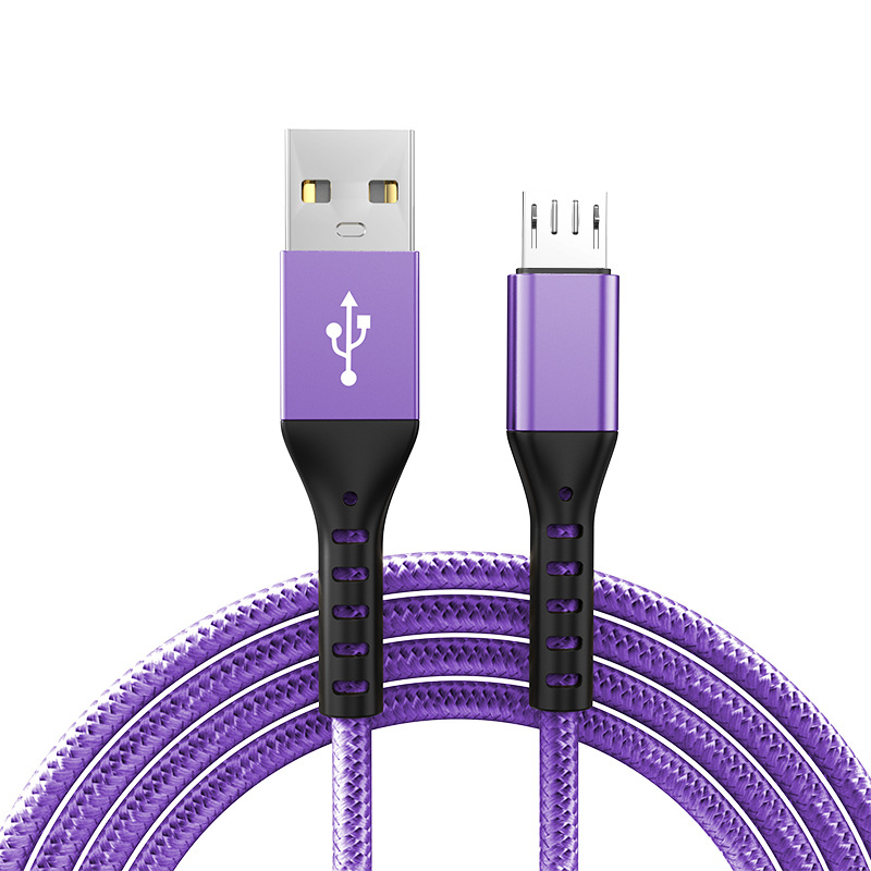 Teléfono móvil al por mayor cable de carga 2m Android tipo-c trenzado cable de carga rápida para el iphone de Apple cable de datos del teléfono móvil