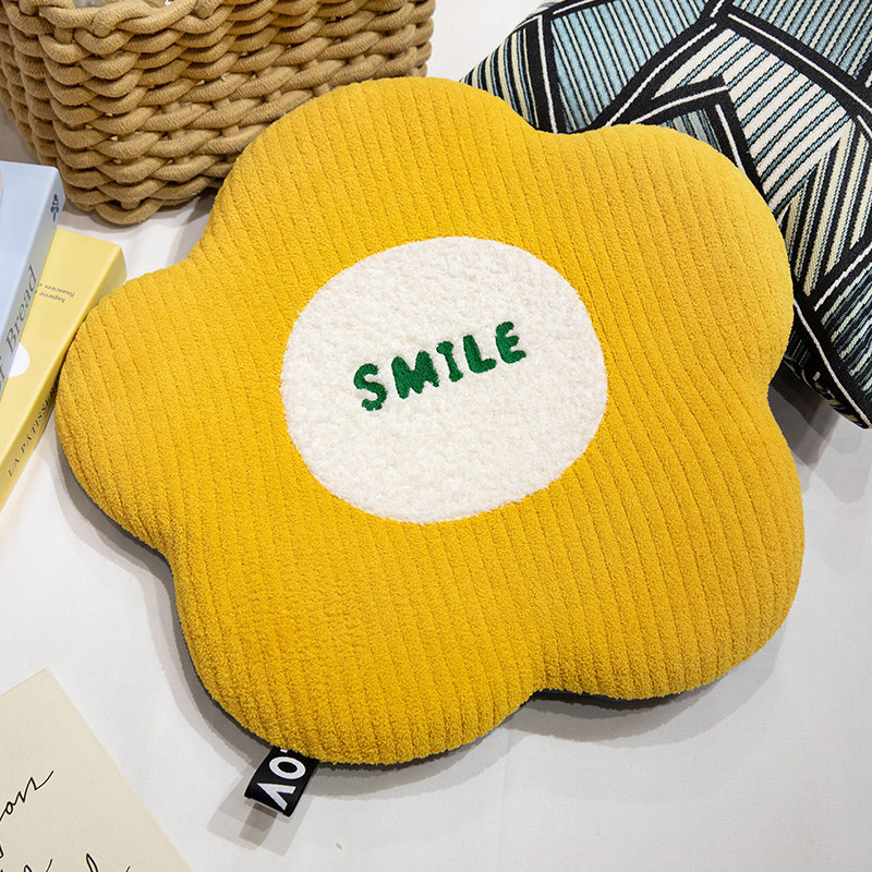Ins creativo nórdico sonriente flor de memoria almohada de algodón almohada de peluche dormitorio hogar regalo almohada desmontable y lavable