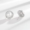Advanced zirconium, earrings from pearl, European style, suitable for import, high-end, diamond encrusted, light luxury style
