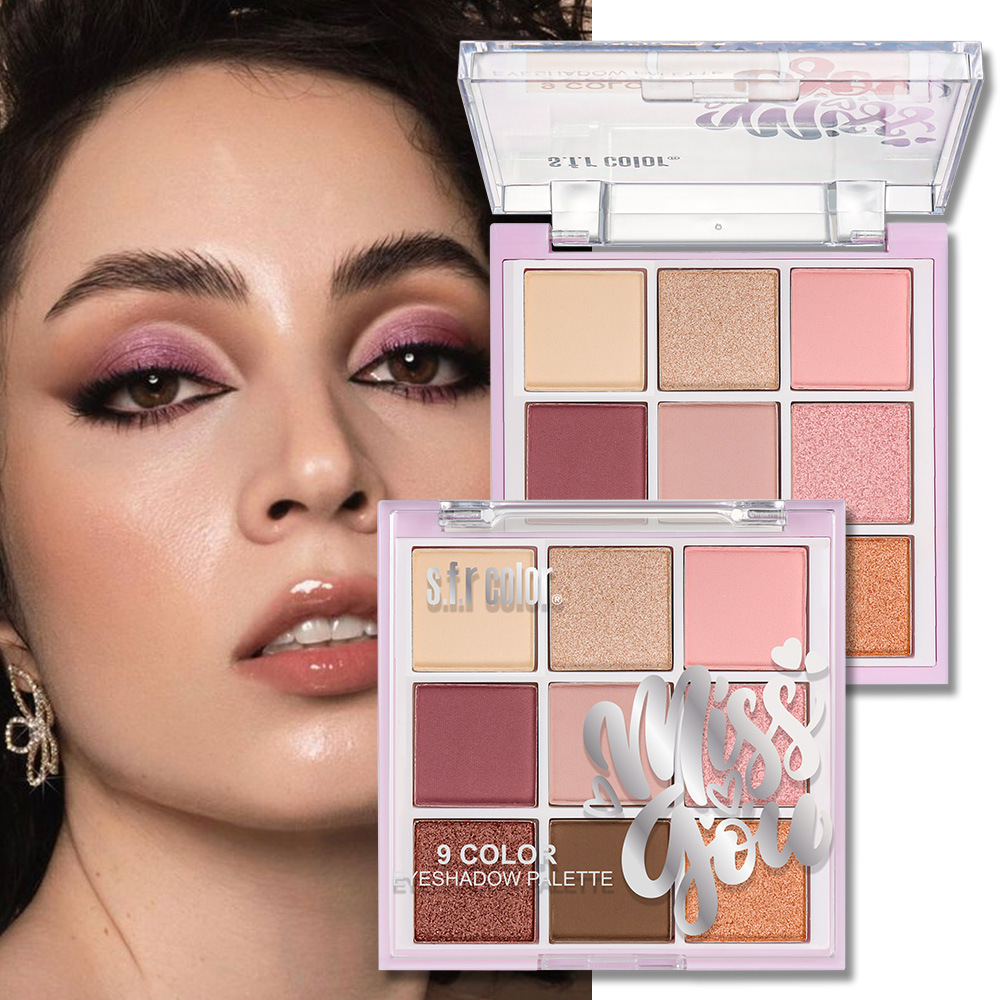 s.f.r color transfronterizo especializado para la saturación de nueve colores puro perla mate disco de sombra de ojos maquillaje mayorista