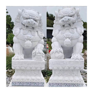 Stone Lions Pair of Graveyard Stone Lions for Preference Town House Stone Carved Lion Home Hotel Villa Granite Lion