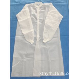 Factory Processing SMS Non-woven Velcro lab coat velco Knitted Leader Work Clothes Dustproof coat