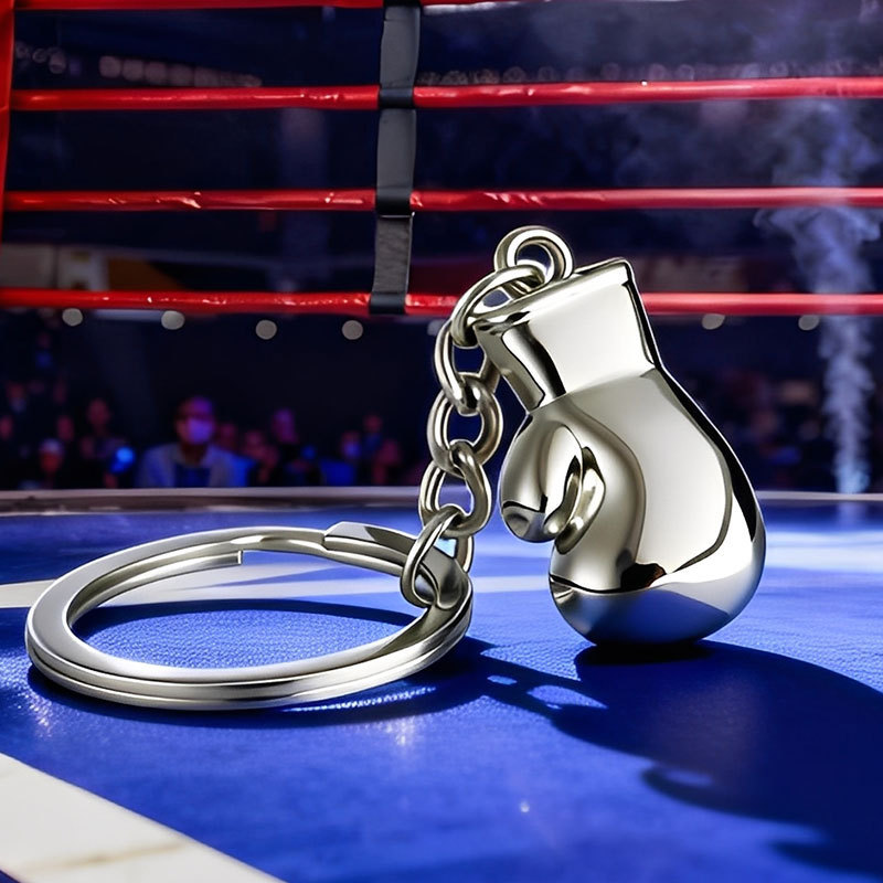 Creative Boxing Gloves Keychain Customized 3D Metal Fight Gloves Pendant Fitness Club Graduation Season Gift