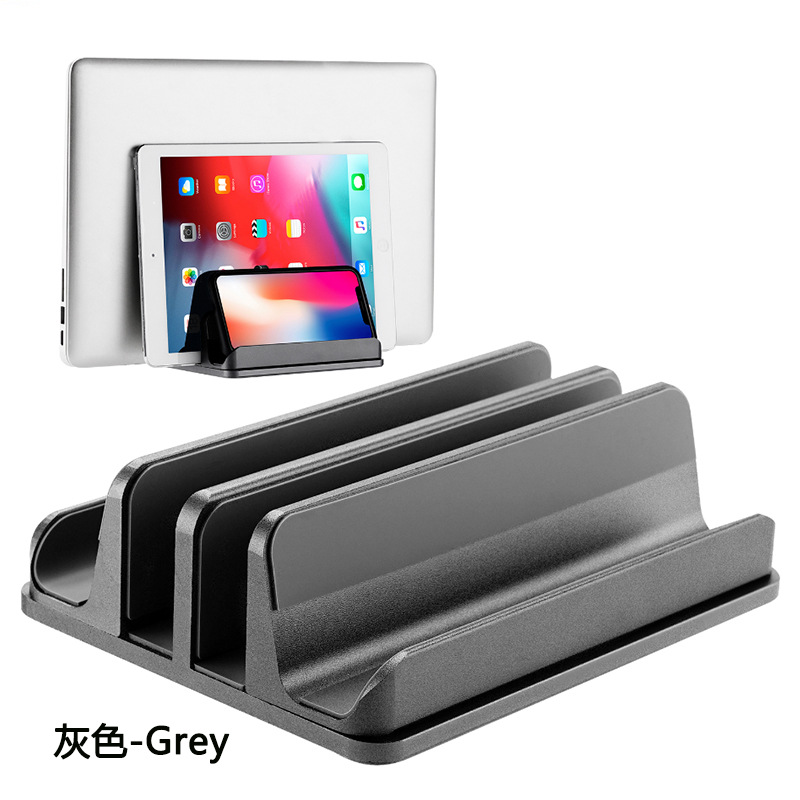 Aleación de aluminio portátil soporte vertical soporte la computadora MacBook Pro escritorio estante almacenamiento base