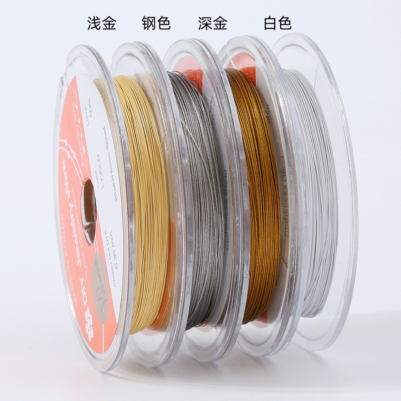 鋼線ビーズ特別な卸売韓国ゴールドワイヤーソフトワイヤー 304 ステンレス鋼 50m ロング diy ネックレスブレスレットワイヤー|undefined