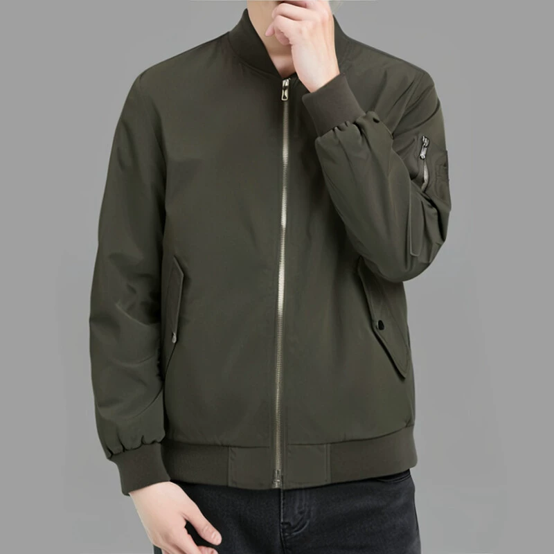 2025 базовая мужская классическая летная куртка с воротником-стойкой, универсальная повседневная верхняя куртка 0108