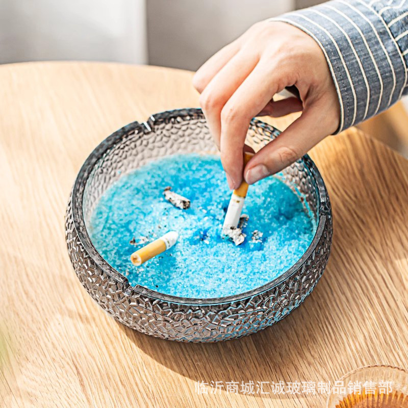 유리 재떨이 INS 고급 센스 재떨이 안티 플라이 애쉬 크리에이티브 가정용 담배 플레이트 라운드 거실 쇼핑몰 호텔 담배 컵