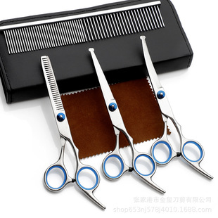 Amazon popular 6-inch round head pet safety scissors teddy dog hair scissors cat and dog universal one-piece delivery