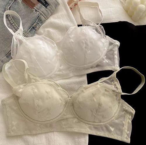 Japanese sweet lace underwear for female students in high school, junior high school, no rims, small breasts, anti-sagging thin breathable bra