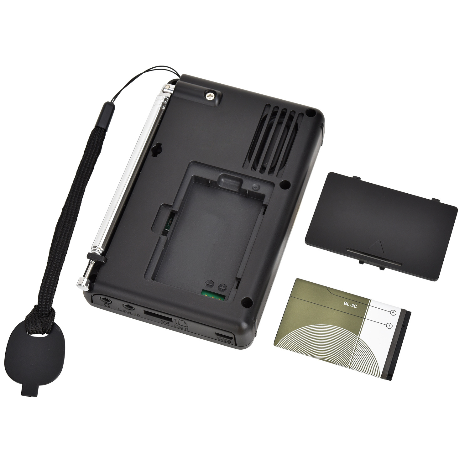 Han Rongda 603 Tarjeta FM portátil para personas mayores, reproducción externa, grabación de audio, radio, reproducción de música Bluetooth